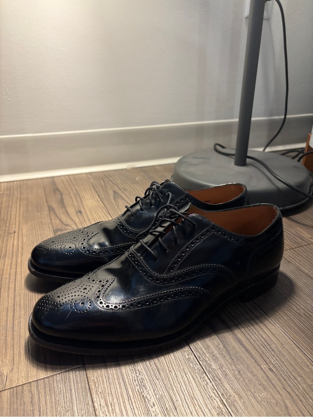 Loake Black Brogue Derby Dress Shoes